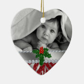 Babys First Zebra Red Silver Ornament (Rechts)