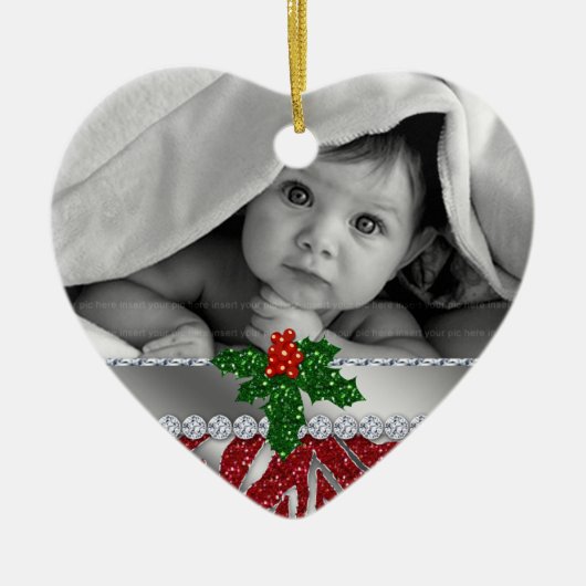 Babys First Zebra Red Silver Ornament (Voorkant)