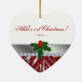 Babys First Zebra Red Silver Ornament (Achterkant)