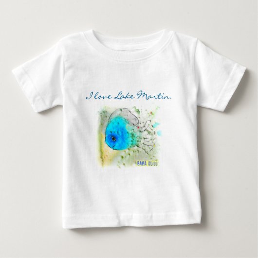 Baby's Fish T-Shirt "Ik hou van het Martin-meer." (Voorkant)