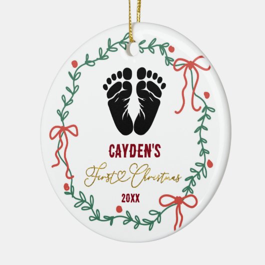 Baby's Footprint First Christmas Ornament (Links)