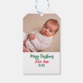 BABY'S Foto Eerste Kerstmis Personaliseer Cadeaulabel (Voorkant)