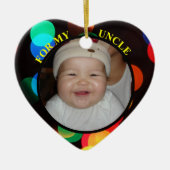 Baby's Foto Gift Label Ornament voor favoriete oom (Voorkant)