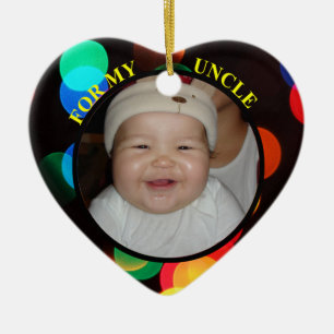 Baby's Foto Gift Label Ornament voor favoriete oom