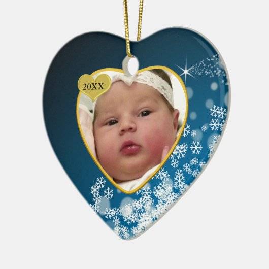 Baby's Foto Keepasjeskerstversiering Keramisch Ornament (Links)