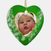 Baby's Foto Keepasjeskerstversiering Keramisch Ornament (Rechts)