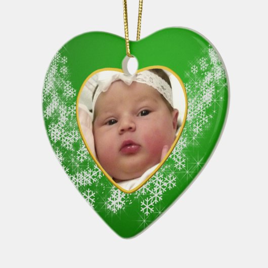 Baby's Foto Keepasjeskerstversiering Keramisch Ornament (Links)