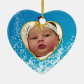 Baby's Foto Keepasjeskerstversiering Keramisch Ornament (Voorkant)
