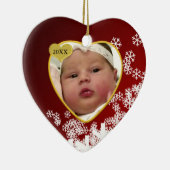 Baby's Foto Keepasjeskerstversiering Keramisch Ornament (Rechts)