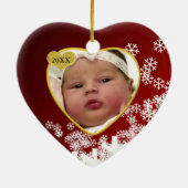 Baby's Foto Keepasjeskerstversiering Keramisch Ornament (Achterkant)