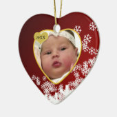 Baby's Foto Keepasjeskerstversiering Keramisch Ornament (Links)
