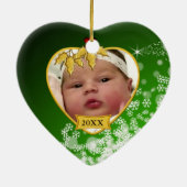 Baby's Foto Keepasjeskerstversiering Keramisch Ornament (Achterkant)