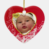 Baby's Foto Keepasjeskerstversiering Keramisch Ornament (Achterkant)
