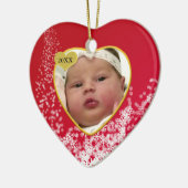 Baby's Foto Keepasjeskerstversiering Keramisch Ornament (Links)