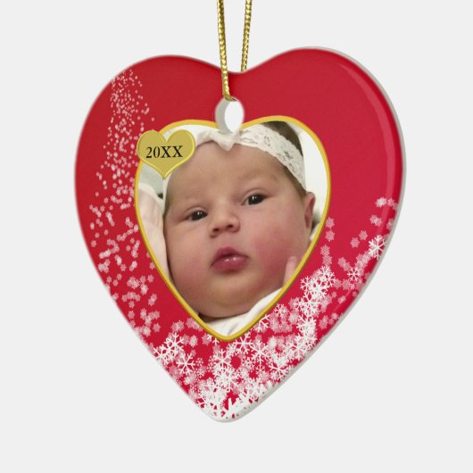 Baby's Foto Keepasjeskerstversiering Keramisch Ornament (Links)