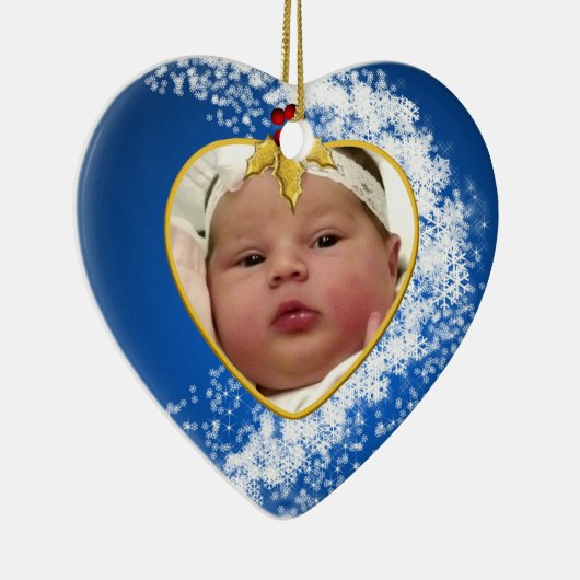 Baby's Foto Keepasjeskerstversiering Keramisch Ornament (Rechts)