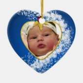 Baby's Foto Keepasjeskerstversiering Keramisch Ornament (Voorkant)