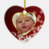 Baby's Foto Keepasjeskerstversiering Keramisch Ornament (Voorkant)