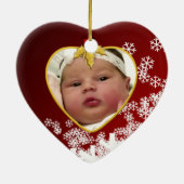 Baby's Foto Keepasjeskerstversiering Keramisch Ornament (Achterkant)