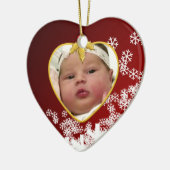 Baby's Foto Keepasjeskerstversiering Keramisch Ornament (Links)