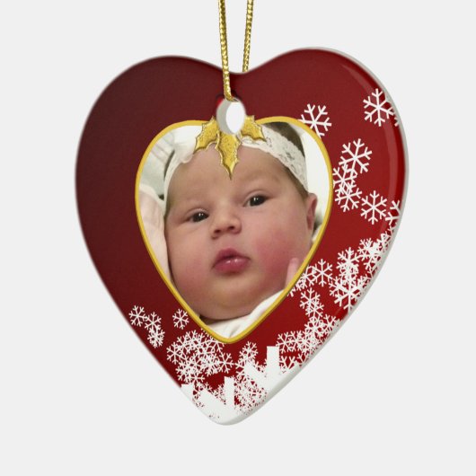 Baby's Foto Keepasjeskerstversiering Keramisch Ornament (Links)