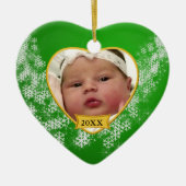 Baby's Foto Keepasjeskerstversiering Keramisch Ornament (Voorkant)