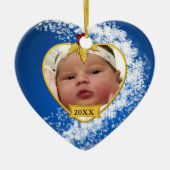 Baby's Foto Keepasjeskerstversiering Keramisch Ornament (Voorkant)