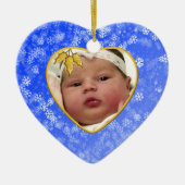 Baby's Foto Keepasjeskerstversiering Keramisch Ornament (Voorkant)