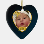 Baby's Foto Keepasjeskerstversiering Keramisch Ornament (Rechts)