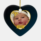 Baby's Foto Keepasjeskerstversiering Keramisch Ornament (Achterkant)