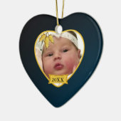 Baby's Foto Keepasjeskerstversiering Keramisch Ornament (Links)