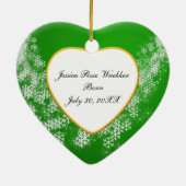 Baby's Foto Keepasjeskerstversiering Keramisch Ornament (Achterkant)