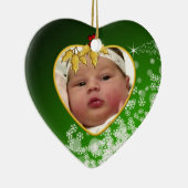Baby's Foto Keepasjeskerstversiering Keramisch Ornament (Rechts)