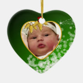 Baby's Foto Keepasjeskerstversiering Keramisch Ornament (Voorkant)
