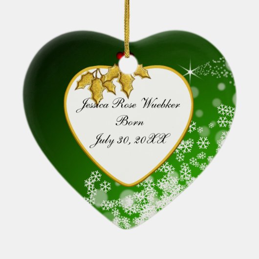 Baby's Foto Keepasjeskerstversiering Keramisch Ornament (Achterkant)