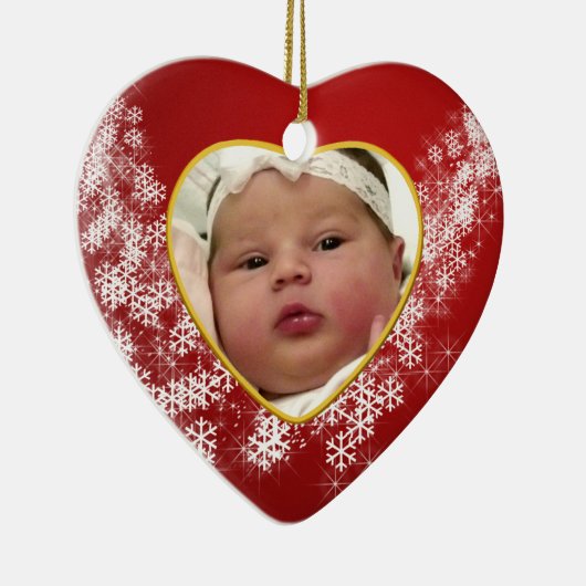 Baby's Foto Keepasjeskerstversiering Keramisch Ornament (Rechts)