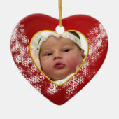 Baby's Foto Keepasjeskerstversiering Keramisch Ornament (Voorkant)
