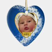 Baby's Foto Keepasjeskerstversiering Keramisch Ornament (Rechts)