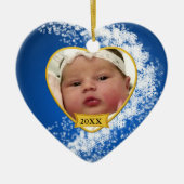 Baby's Foto Keepasjeskerstversiering Keramisch Ornament (Voorkant)
