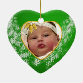 Baby's Foto Keepasjeskerstversiering Keramisch Ornament (Achterkant)