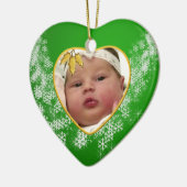 Baby's Foto Keepasjeskerstversiering Keramisch Ornament (Links)