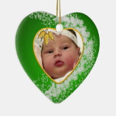 Baby's Foto Keepasjeskerstversiering Keramisch Ornament (Rechts)