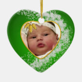 Baby's Foto Keepasjeskerstversiering Keramisch Ornament (Voorkant)