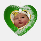 Baby's Foto Keepasjeskerstversiering Keramisch Ornament (Achterkant)