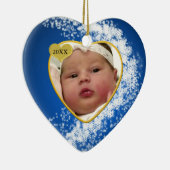 Baby's Foto Keepasjeskerstversiering Keramisch Ornament (Rechts)