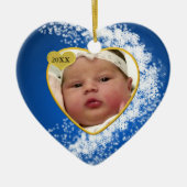 Baby's Foto Keepasjeskerstversiering Keramisch Ornament (Voorkant)