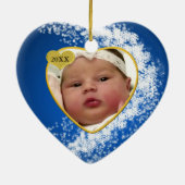 Baby's Foto Keepasjeskerstversiering Keramisch Ornament (Achterkant)