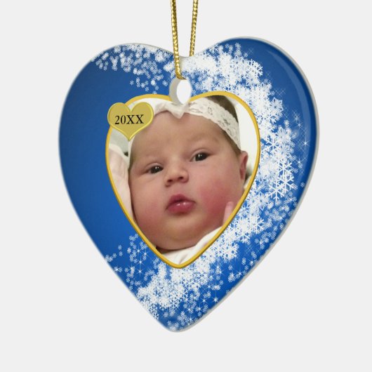 Baby's Foto Keepasjeskerstversiering Keramisch Ornament (Links)