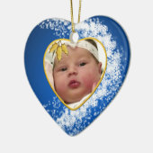 Baby's Foto Keepasjeskerstversiering Keramisch Ornament (Links)