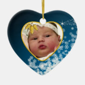 Baby's Foto Keepasjeskerstversiering Keramisch Ornament (Voorkant)